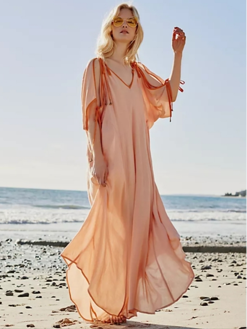 Free People Easy Morning Maxi Loose Boho Dress Size M - Picture 5 of 11